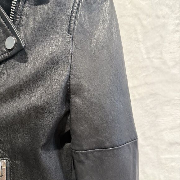 Walter Baker Women’s Leather Jacket XS Black Lambskin Motorcycle Studs Grunge - Picture 9 of 16